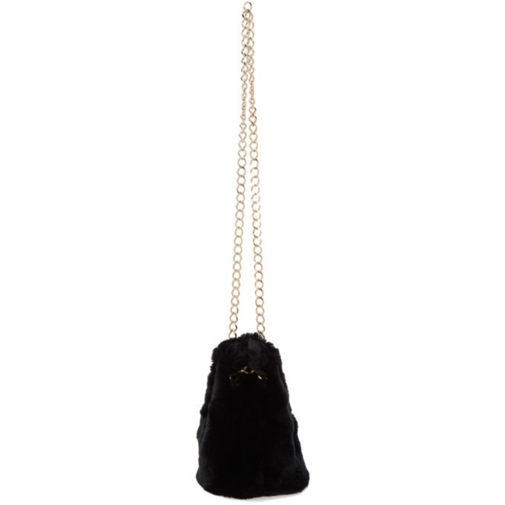 Yves Salomon black fur bucket bag SSENSE exclusive - Picture 2 of 5